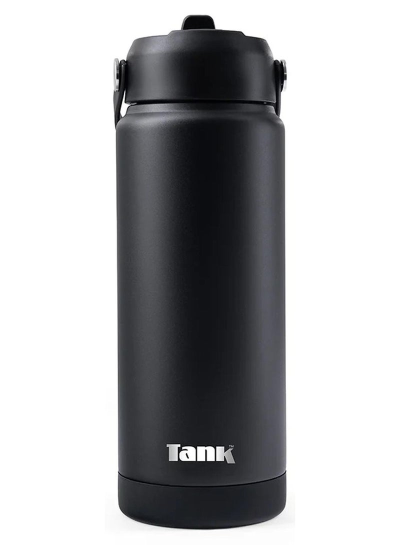 Tank Move, 750ml, Stainless Steel Bottle, BPA free, insulated, Leakproof - Black - Image 1