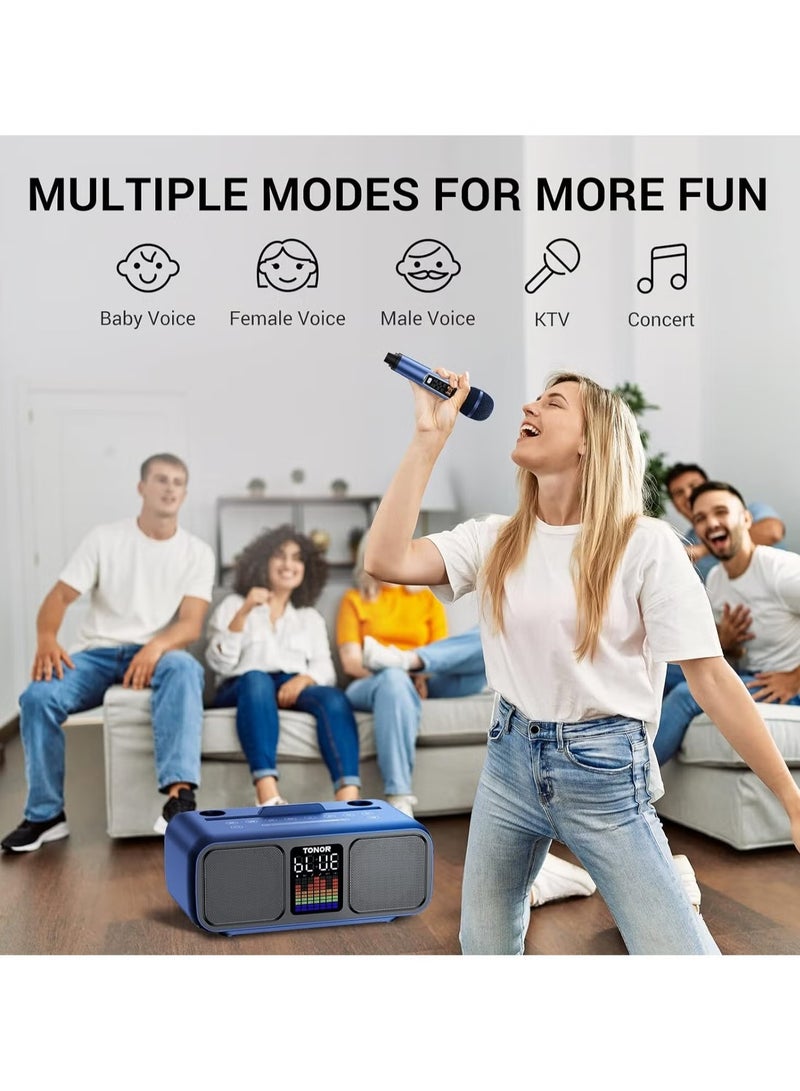 TIGER Karaoke Machine with Large Bluetooth Speaker & 2 Wireless Microphones | Powerful PA System for Home & Outdoor Parties, Weddings, Picnics – LED Lights, USB/TF/AUX Compatibility – Works with Android, iPad, TV, PC (K9) - Image 5