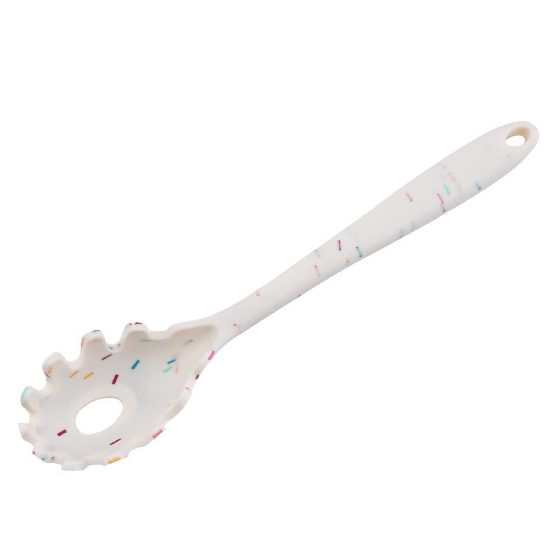 mocrcrel Silicone Pasta Fork 115 High Heat Resistant to 480F Hygienic One Piece Design Spaghetti Strainer  Server Spoon Pasta Forks White 