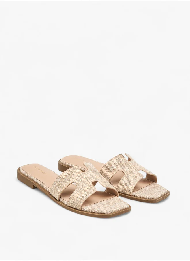Flora Bella By Shoexpress Women's Textured Slip-On Flat Sandals