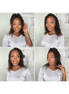 Admutty Passion Twist Hair Pretwisted Crochet Hair 12 Inch Passion Twist Crochet Hair 8 Packs Pretwisted Passion Twist Hair Short Pre Looped Crochet Hair For Black Women(1B/30)  - Image 4
