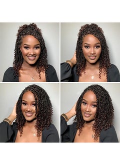 Admutty Passion Twist Hair Pretwisted Crochet Hair 12 Inch Passion Twist Crochet Hair 8 Packs Pretwisted Passion Twist Hair Short Pre Looped Crochet Hair For Black Women(1B/30)  - Image 3