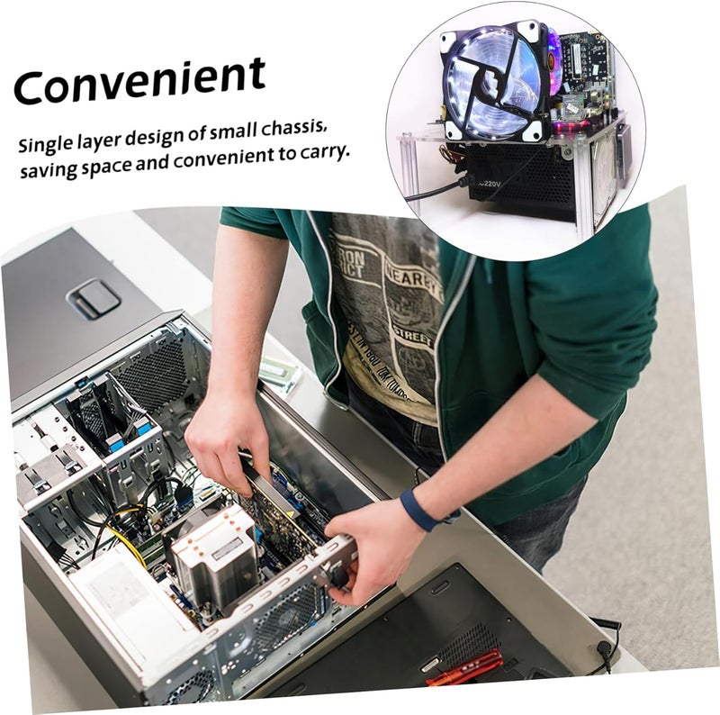 1Set Open Air Computer Frame Transparent Chassis Easy Installation Sturdy Base for Motherboards Durable Design for DIY Builds and Troubleshooting - Image 3