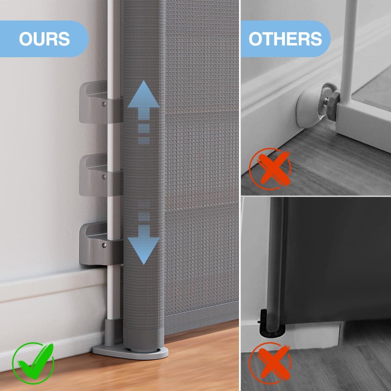PRObebi Retractable Baby & Dog Gate - Extends to 54" Wide, 34" Tall - Stair, Doorway & Hallway Use - Image 5