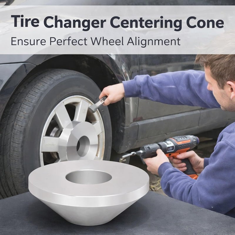 Manual Tire Wheel Changer Centering Cone Billet Aluminum for 1.67in Diameter Center Post - Durable Construction, Scratch - Aluminum Wheel Balancer, Fits Cars and Trucks - Image 4