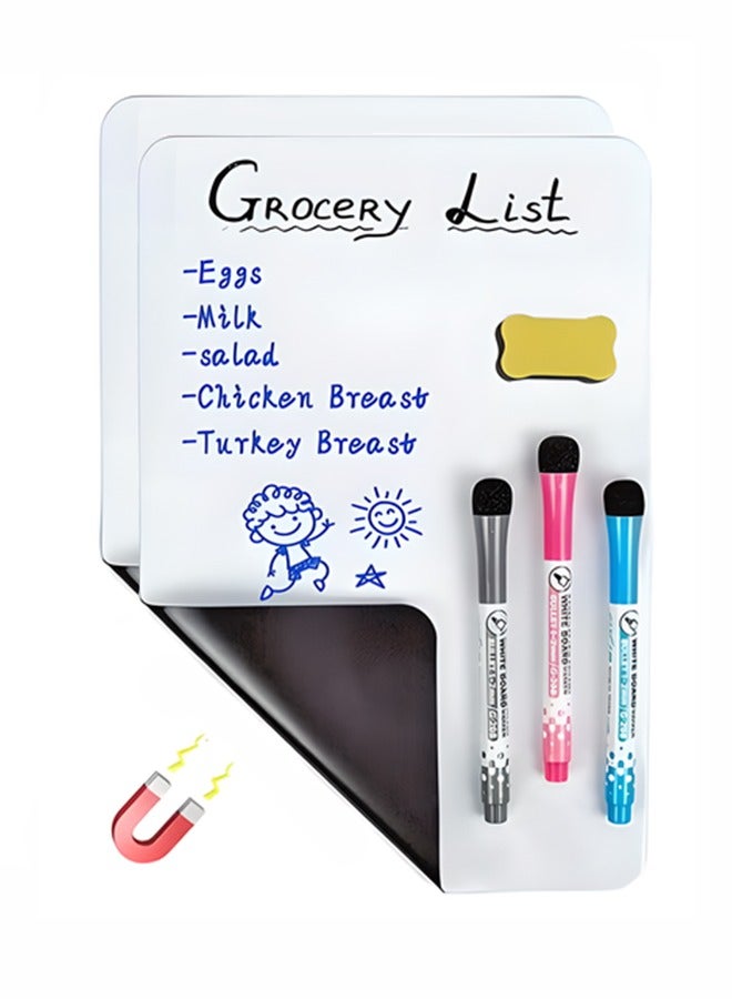 2Pcs Magnetic White Board, Portable Dry Erase Board，Easy Storage and Organization, Perfect for Home, Office, and Classroom Use - Image 1