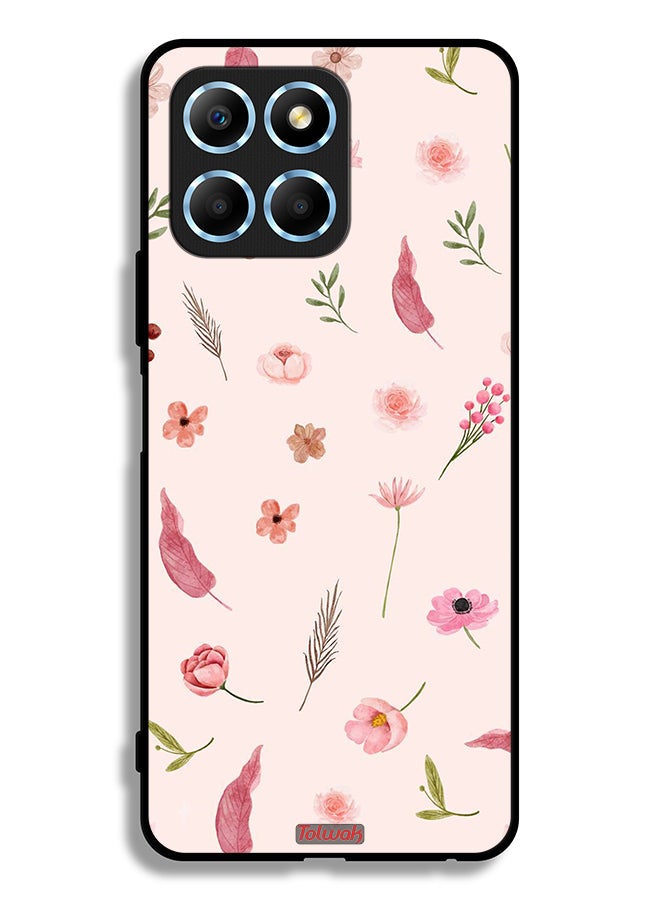 Tolwak Honor X6 Protective Case Cover Leaves And Roses Pattern - Image 2