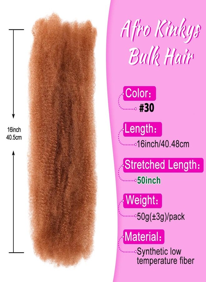 Youngther 6Packs brown Afro Kinkys Bulk Hair 16 inch marley twist loc extensions hair for Dreadlocks extensions spring twist crochet hair for repair Locs, Twists/Braids（16inch（Packs of 6）#30） - Image 2