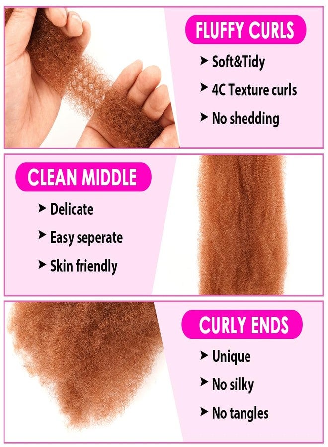 Youngther 6Packs brown Afro Kinkys Bulk Hair 16 inch marley twist loc extensions hair for Dreadlocks extensions spring twist crochet hair for repair Locs, Twists/Braids（16inch（Packs of 6）#30） - Image 3