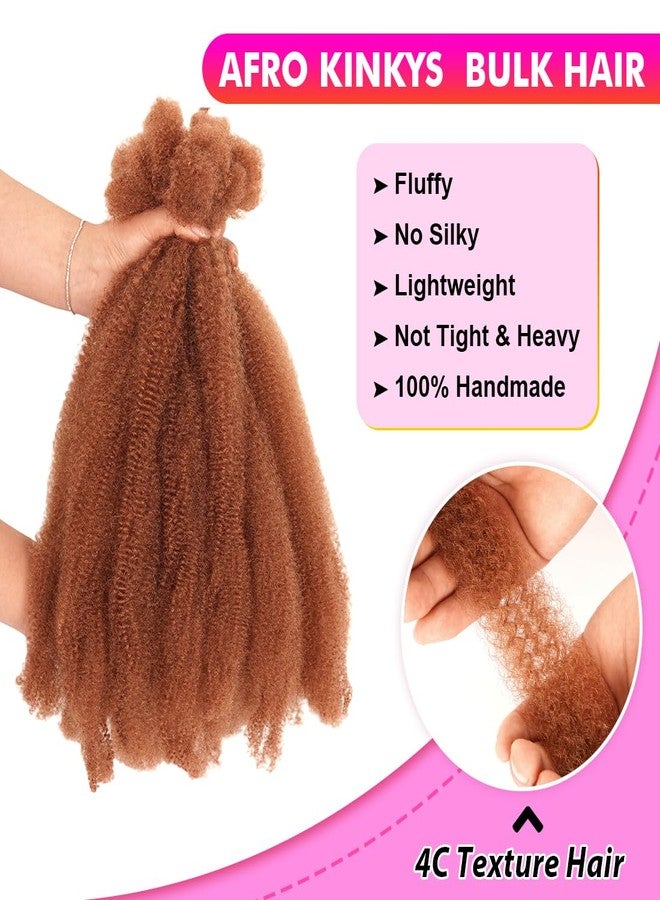 Youngther 6Packs brown Afro Kinkys Bulk Hair 16 inch marley twist loc extensions hair for Dreadlocks extensions spring twist crochet hair for repair Locs, Twists/Braids（16inch（Packs of 6）#30） - Image 4