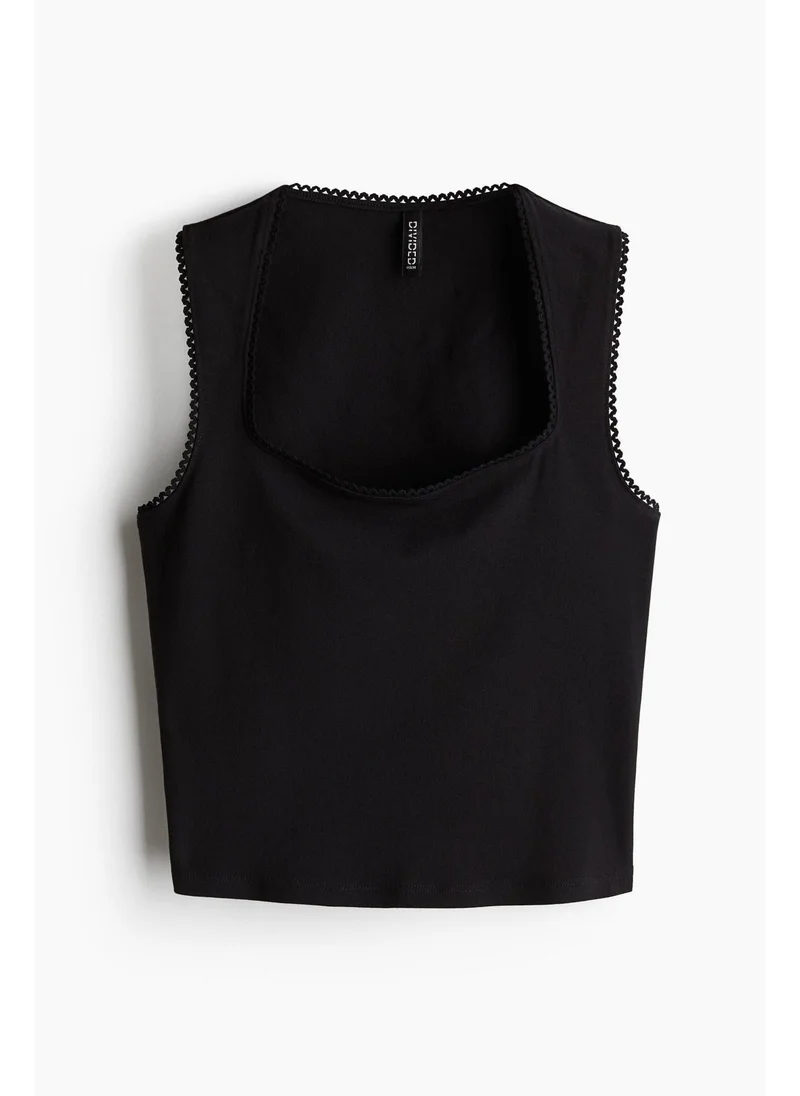 اتش اند ام Picot-trimmed vest top