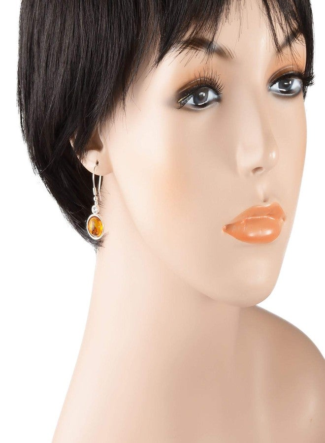 هوليداي غفت شوب أقراط من الكهرمان - أقراط متدلية من كهرمان العسل على شكل خطاف سمكة البلطيق "ستيفاني" - مجموعة مجوهرات من الفضة الإسترليني - Image 2