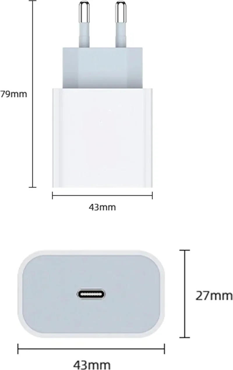 Royaleks New Generation 20W Fast Charging Adapter with Type-C Port Compatible for iPhone 7 8 x 11 12