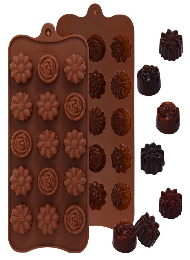 MoldBerry Silicone Flower Shape Chocolate Mould (Multicolor, 10-inch) - Image 1