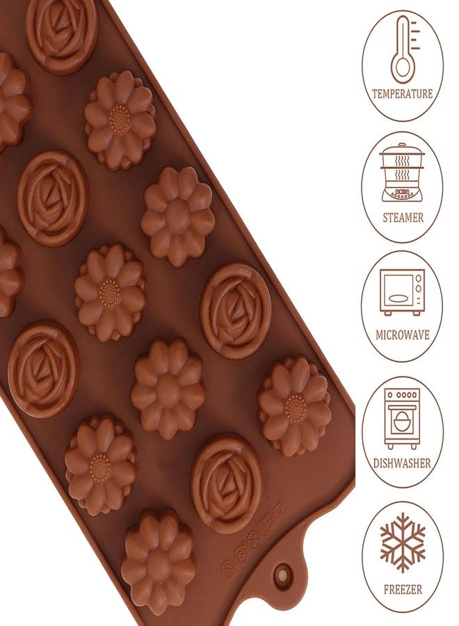 MoldBerry Silicone Flower Shape Chocolate Mould (Multicolor, 10-inch) - Image 4
