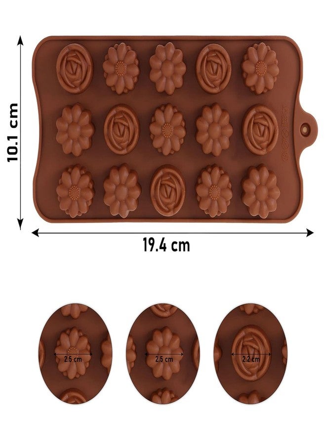 MoldBerry Silicone Flower Shape Chocolate Mould (Multicolor, 10-inch) - Image 2