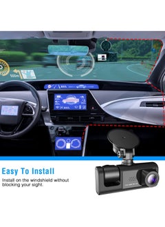 KASTWAVE 3 Channels Car Dash Camera for Cars, 130°Wide Angle 1296x1080P Front Inside and Rear Camera Looping Recording Night Vision HDR Motion Detection G-Sensor for 24 Hours Car Parking  - Image 5