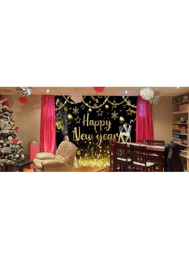 BUTEN 2024 Happy New Year Backdrop Gold Glitter New Years Background For 2024 New Years Eve Party Decoration Supplies (7X5Ft)  - Image 5
