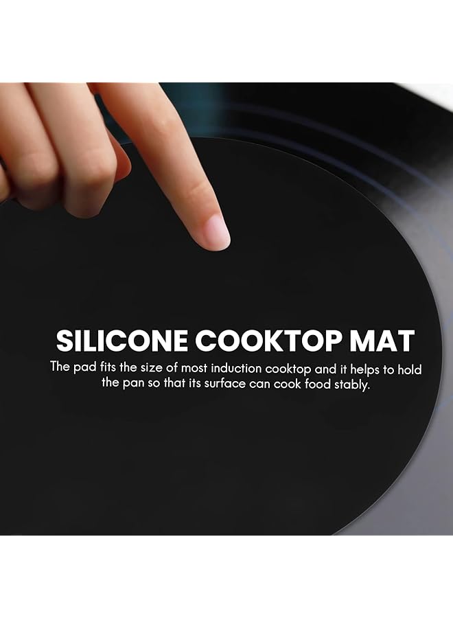 إيروريكس غطاء واقي لموقد الحث الكهربائي، غطاء سيليكون مضاد للانزلاق، غطاء واقي من الخدوش، غطاء عازل للحرارة، كغطاء لموقد الحث أو غطاء موقد زجاجي أسود، عبوة من 4 قطع - Image 2