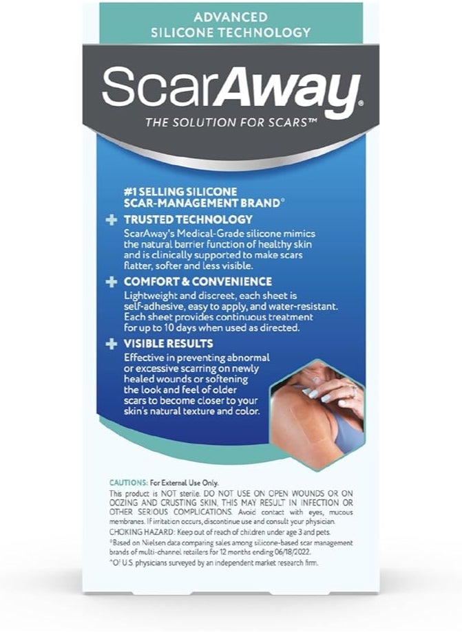 scaraway - ScarAway Clear Silicone Scar Sheets, White, 6 Count - Image 1