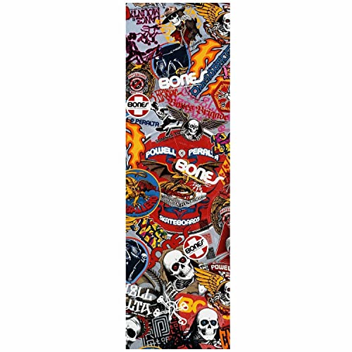 Powell Peralta Skateboard Griptape OG Stickers White 10.5" x 33" Grip Sheet - Image 1
