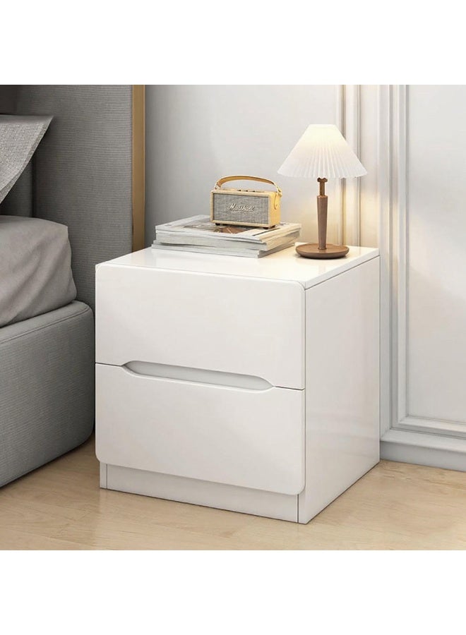 طاولة سرير بجانب السرير مع 2 درج، طاولات سرير بسيطة وعصرية، خزانة خشبية متعددة الوظائف بجانب السرير، 40*41*60 سم، CT054، أبيض - Image 4