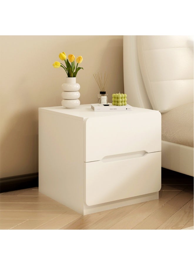 طاولة سرير بجانب السرير مع 2 درج، طاولات سرير بسيطة وعصرية، خزانة خشبية متعددة الوظائف بجانب السرير، 40*41*60 سم، CT054، أبيض - Image 2