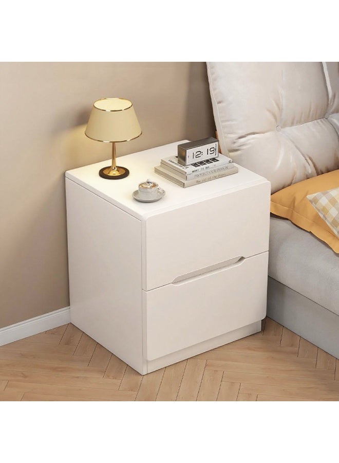 طاولة سرير بجانب السرير مع 2 درج، طاولات سرير بسيطة وعصرية، خزانة خشبية متعددة الوظائف بجانب السرير، 40*41*60 سم، CT054، أبيض - Image 5