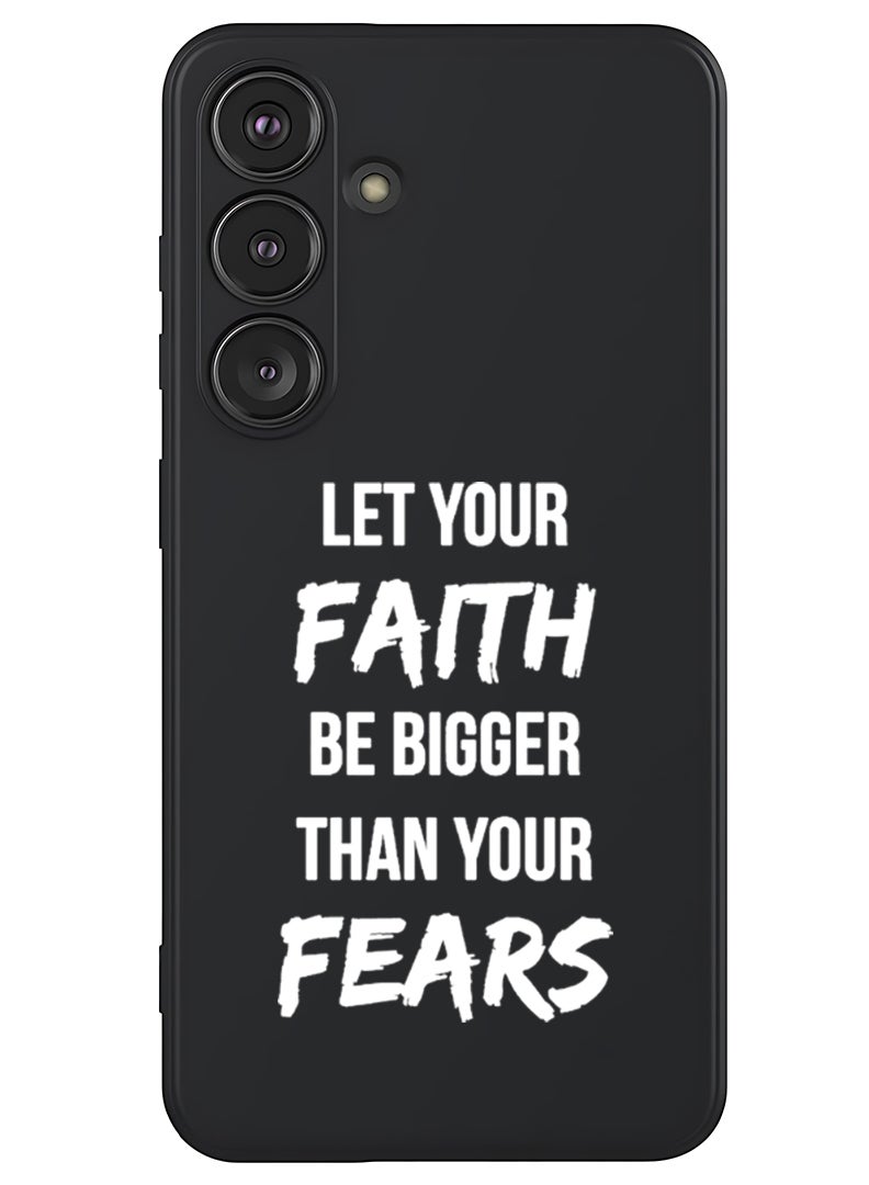 Theodor Protective Slim Fit Case Liquid Silicone Cover with Full Body Protection Anti-Scratch Shockproof Case For Samsung Galaxy S25 Plus (Black) - let-your-faith - White  - Image 1