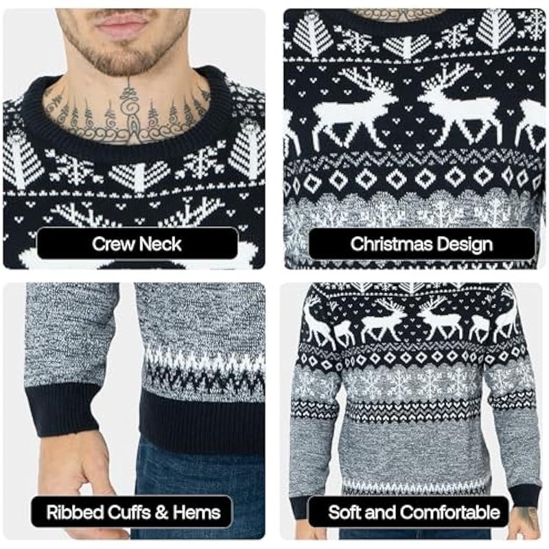 Loquat Mens Moose Merry  Jumper Xmas Reindeer Elf Football FC Novelty Pullover - Image 3