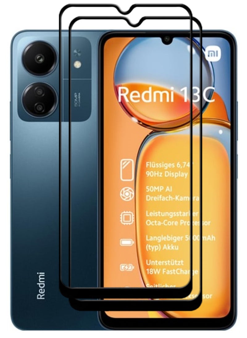 ACLIX 2 Pieces Antistatic ESD Dustproof Premium Quality High Definition Tempered Glass Screen Protector Designed For Xiaomi Redmi 13C - Image 1