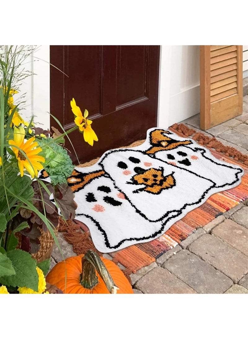 هالوين سجادة باب الهالوين، سجادة أرضية لطيفة ومرحة للهالوين مقاس 50×80، سجادة باب ترحيبية غير قابلة للانزلاق وقابلة للغسل، سجاد عيد الشكر في الهالوين الخريفي للمدخل الداخلي والخارجي والحمام وغرفة المعيشة وديكور المنزل - Image 2