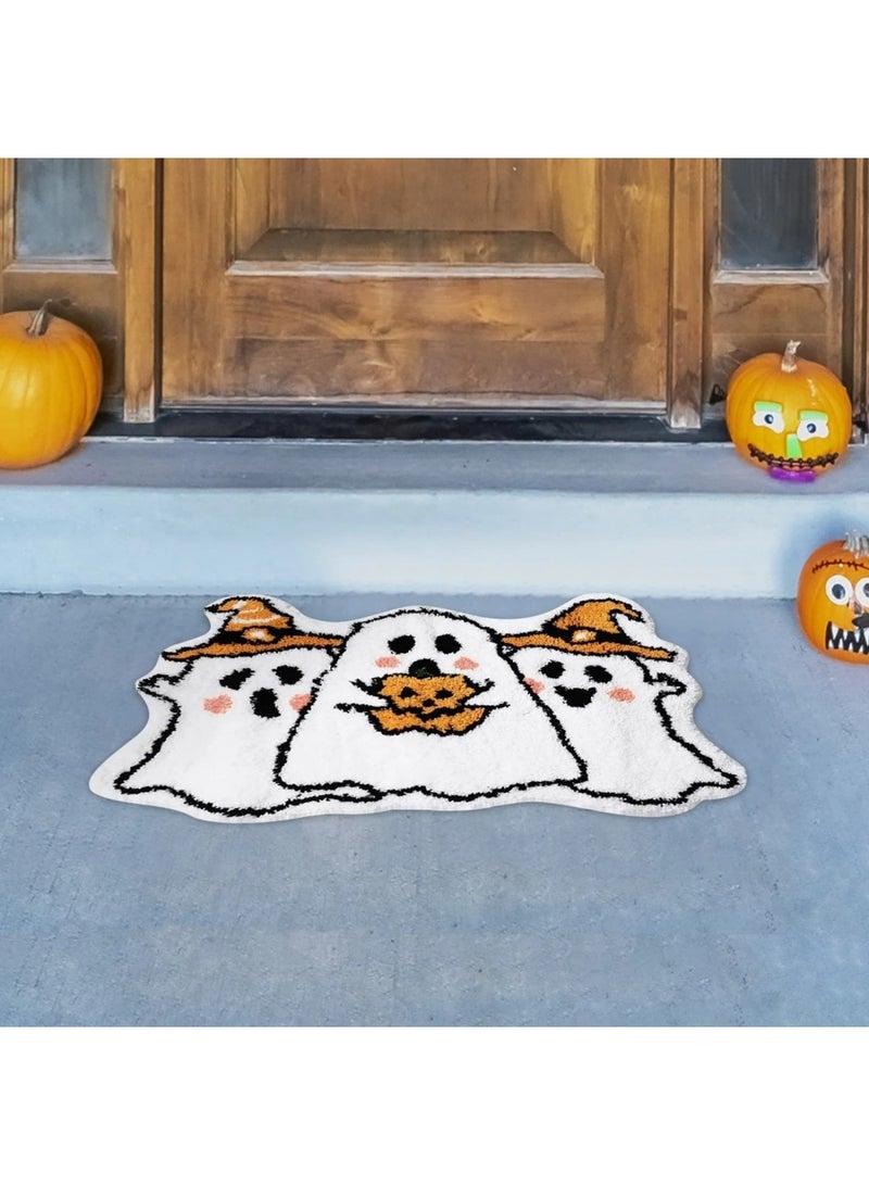 هالوين سجادة باب الهالوين، سجادة أرضية لطيفة ومرحة للهالوين مقاس 50×80، سجادة باب ترحيبية غير قابلة للانزلاق وقابلة للغسل، سجاد عيد الشكر في الهالوين الخريفي للمدخل الداخلي والخارجي والحمام وغرفة المعيشة وديكور المنزل - Image 4