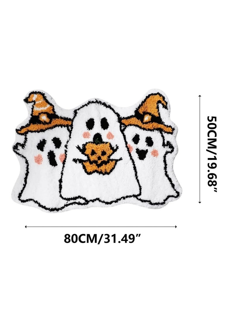 هالوين سجادة باب الهالوين، سجادة أرضية لطيفة ومرحة للهالوين مقاس 50×80، سجادة باب ترحيبية غير قابلة للانزلاق وقابلة للغسل، سجاد عيد الشكر في الهالوين الخريفي للمدخل الداخلي والخارجي والحمام وغرفة المعيشة وديكور المنزل - Image 3