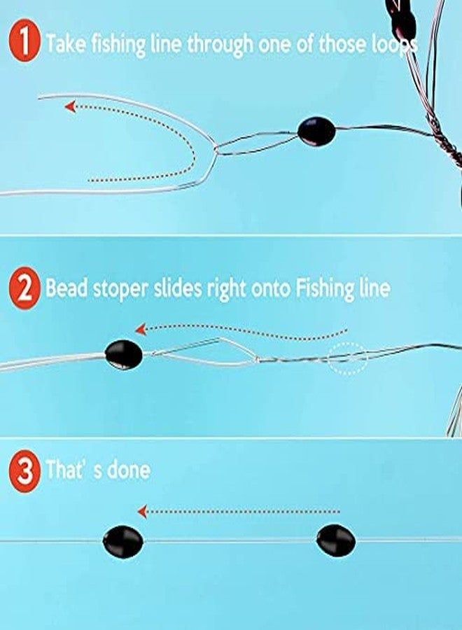AUF 10 Pieces Rubber Fishing Float Stopper Space Beans Fishing Line Stoppers - Image 5