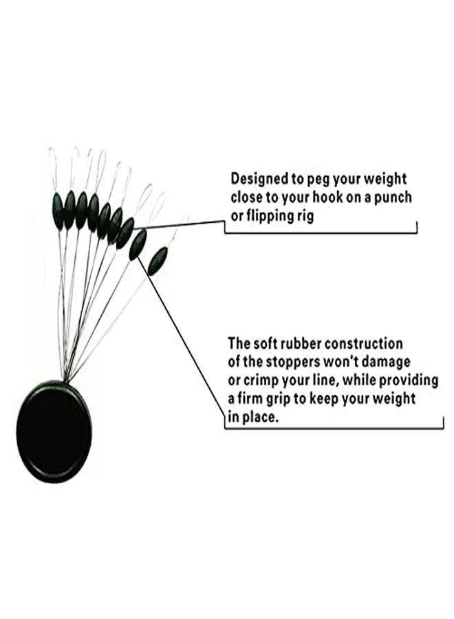 AUF 10 Pieces Rubber Fishing Float Stopper Space Beans Fishing Line Stoppers - Image 4