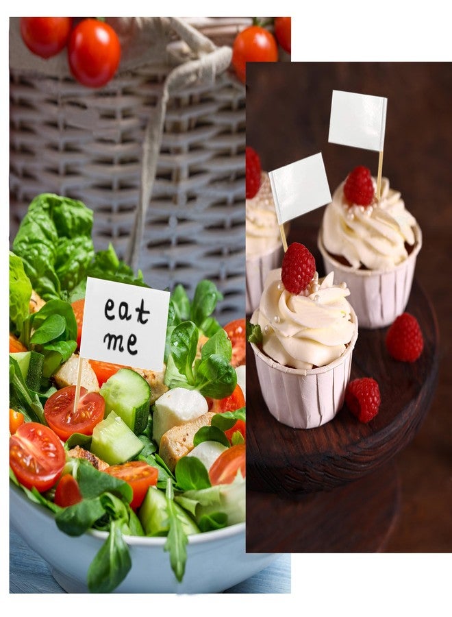 MTRSOCHO [100 Pack] Blank Toothpick Flags, Cheese Markers for Charcuterie Board Food Label Cupcake Toppers Pick Cocktail Picks for Appetizers, Party Buffet, Cupcake, Food, Fruit, Party Decoration - Image 3