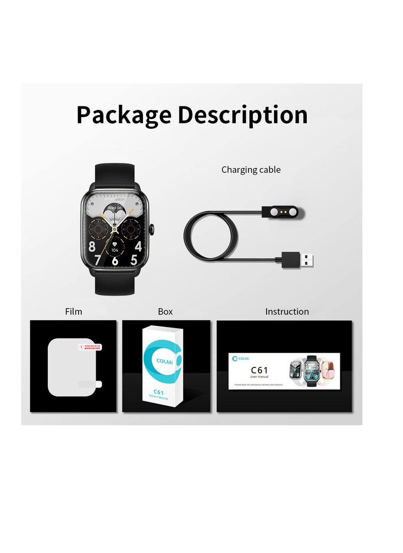 ColMi Smart Watch For Men Women  Full Screen Bluetooth Calling Heart Rate Sleep Monitor 100+ Sport Models  - Image 5