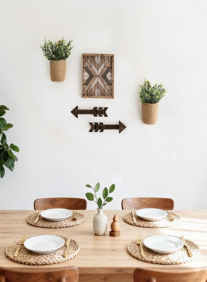 Dahey 2 Pack Small Wall Hanging Rope Basket with Artificial Eucalyptus Farmhouse Decor, Jute Woven Storage Organizer Flower Plants Basket Set Rustic Wall Decor for Porch Living Room Bedroom Entryway - Image 2