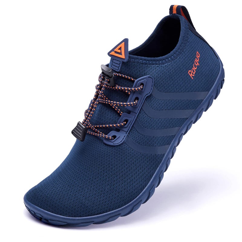 Racqua Men&Women Quick-Dry Water Shoes Beach Pool Swim Shoes Breathable Aqua Socks for Hiking Surf Diving Sport Blue/Orange 12.5W/11.5M - Image 1