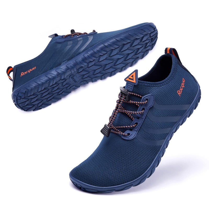 Racqua Men&Women Quick-Dry Water Shoes Beach Pool Swim Shoes Breathable Aqua Socks for Hiking Surf Diving Sport Blue/Orange 12.5W/11.5M - Image 3