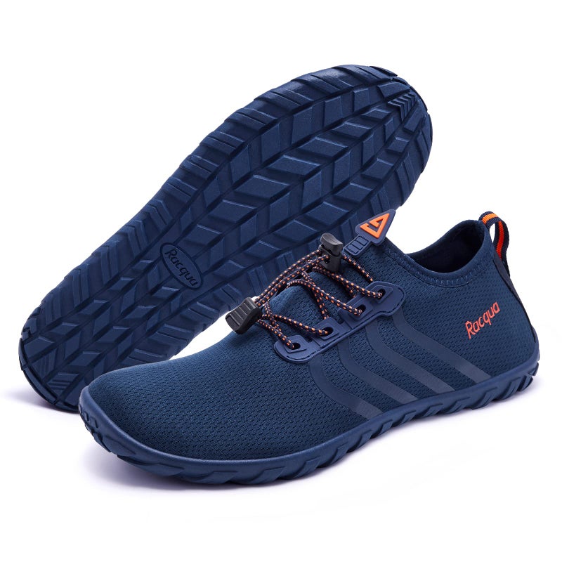 Racqua Men&Women Quick-Dry Water Shoes Beach Pool Swim Shoes Breathable Aqua Socks for Hiking Surf Diving Sport Blue/Orange 12.5W/11.5M - Image 2
