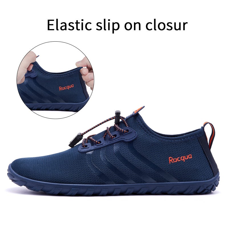 Racqua Men&Women Quick-Dry Water Shoes Beach Pool Swim Shoes Breathable Aqua Socks for Hiking Surf Diving Sport Blue/Orange 12.5W/11.5M - Image 4