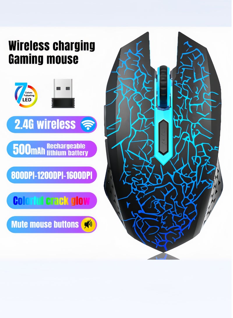 Glowing Wireless Mouse, USB, Silent, Comfortable Handfeel, Suitable for Both Desktop and Laptop Computers  - Image 1