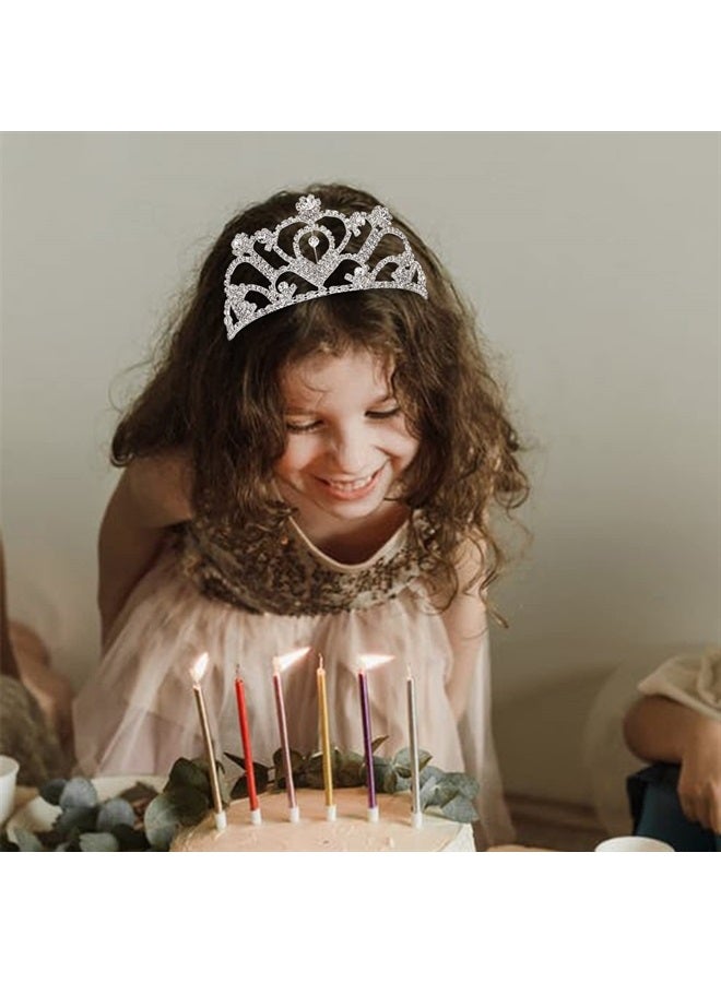 2 Pack Tiara Crown for Women Girls Princess Silver Crystal Tiara with Combs Rhinestone Headpieces tiara de la corona Birthday Wedding Party Hair Accessories