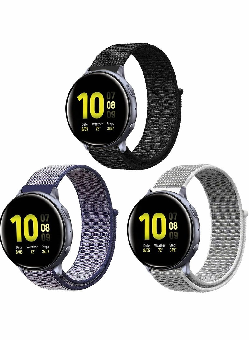 Captaintech 20mm Quick Release Watch Band for Samsung Galaxy watch, Nylon Breathable Replacement Sport Braided Universal Smart Watch Band for Galaxy Watch Active2 for Huawei Pebble for Asus Ticwatch - Image 1