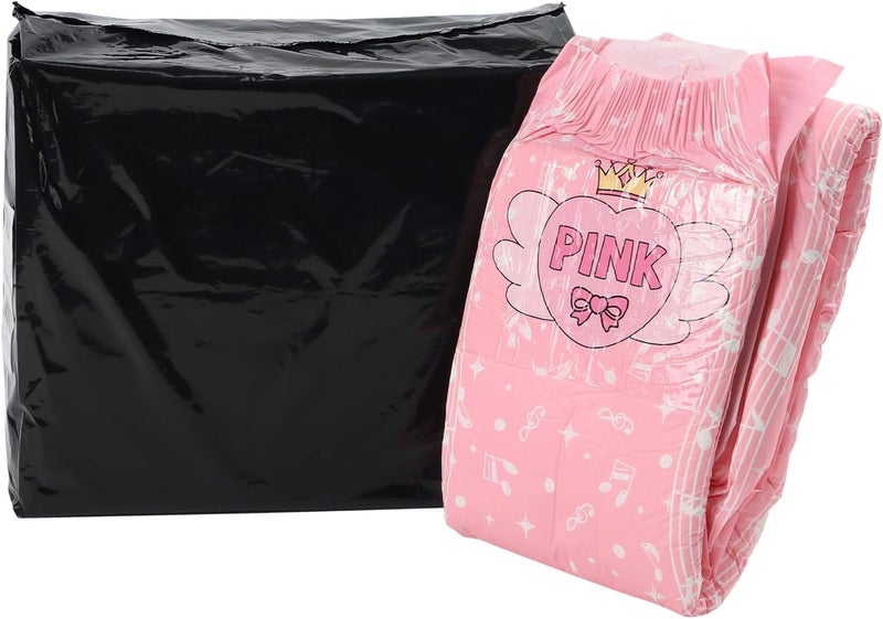 CutiePlusU Adult Diapers 10 Pieces Incontinence Briefs with Tabs for Women and Men Maximum Overnight Absorbency Styles Randomized Joyful Notes Large 3747 - Image 5