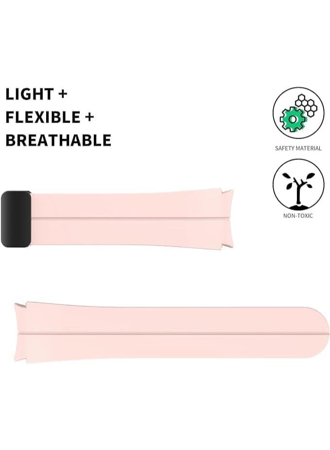 Magnetic Band for Watch 6 Classic 47mm 43mm/5 Pro 45mm/Watch 7 FE 6 5 4 44mm 40mm/4 Classic 46mm 42mm,Silicone Strap for Watch 5 Pro 45mm,No Gap Buckle - Image 2