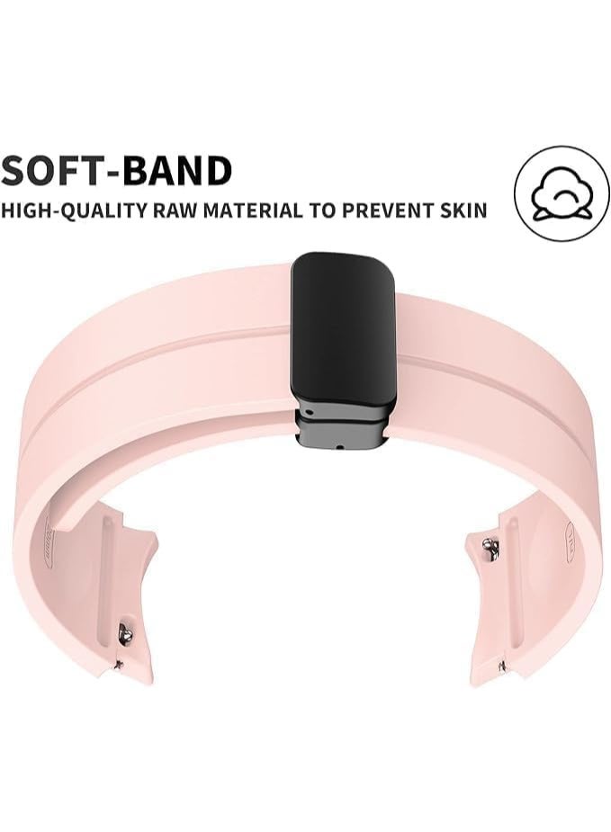 Magnetic Band for Watch 6 Classic 47mm 43mm/5 Pro 45mm/Watch 7 FE 6 5 4 44mm 40mm/4 Classic 46mm 42mm,Silicone Strap for Watch 5 Pro 45mm,No Gap Buckle - Image 3