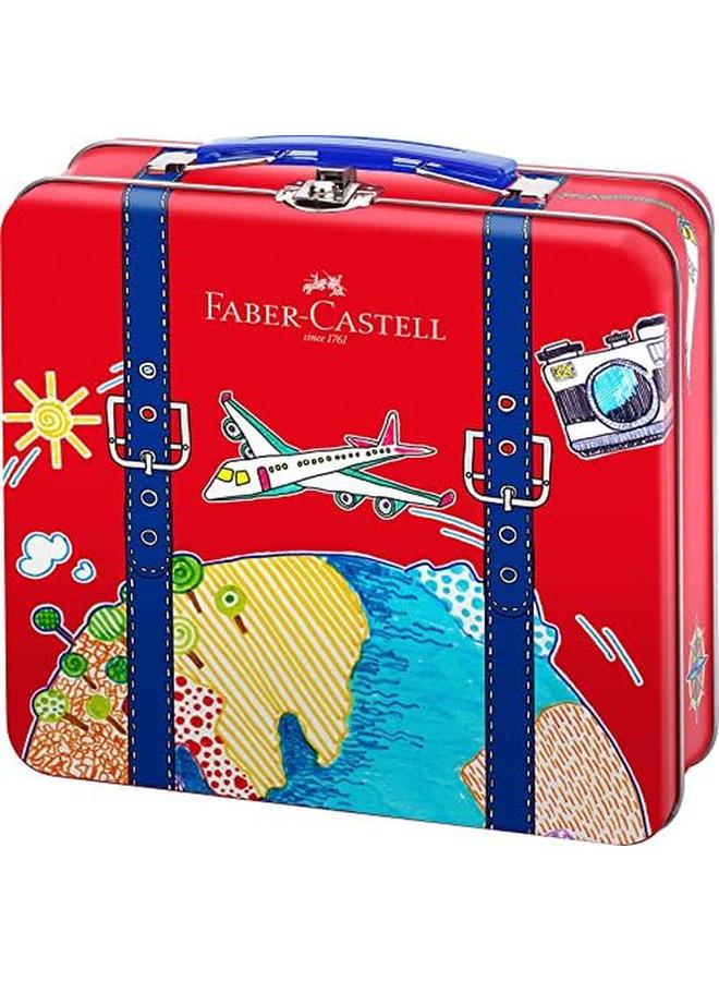 FABER-CASTELL Connector Pen In Traveler Tin Suitcase 40 Piece Set Multicolor  - Image 2